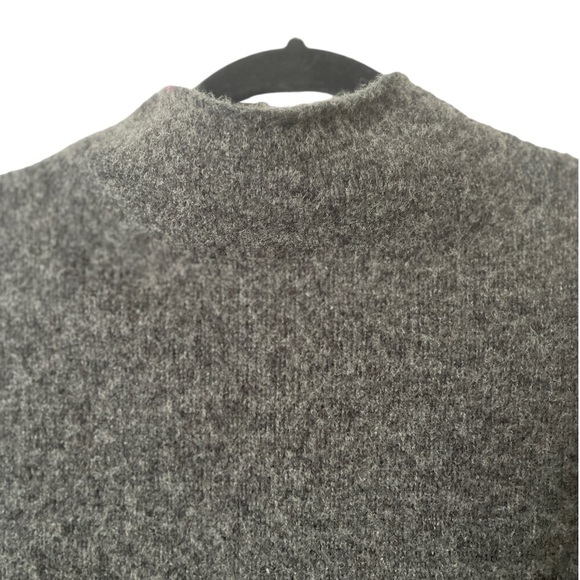 C/MEO Collective Grey Wool‎ Blend Mock Neck Oversized Bell Sleeve Sweater - Picture 4 of 8